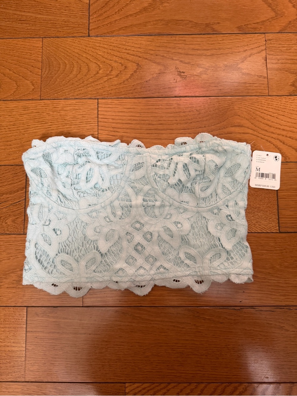 Free People Mint Lace Strapless Bandeau
